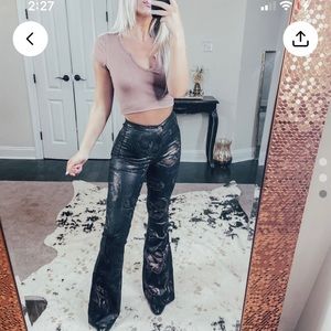 NWT never worn, Thomas Runway “Snake me with you” bell bottom faux leather pants